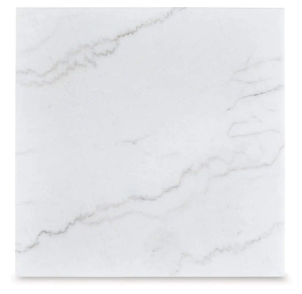 Loyaska Square End Table Brown and Ivory Marble