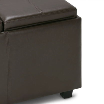 Avalon Upholstered Storage Ottoman With Trays