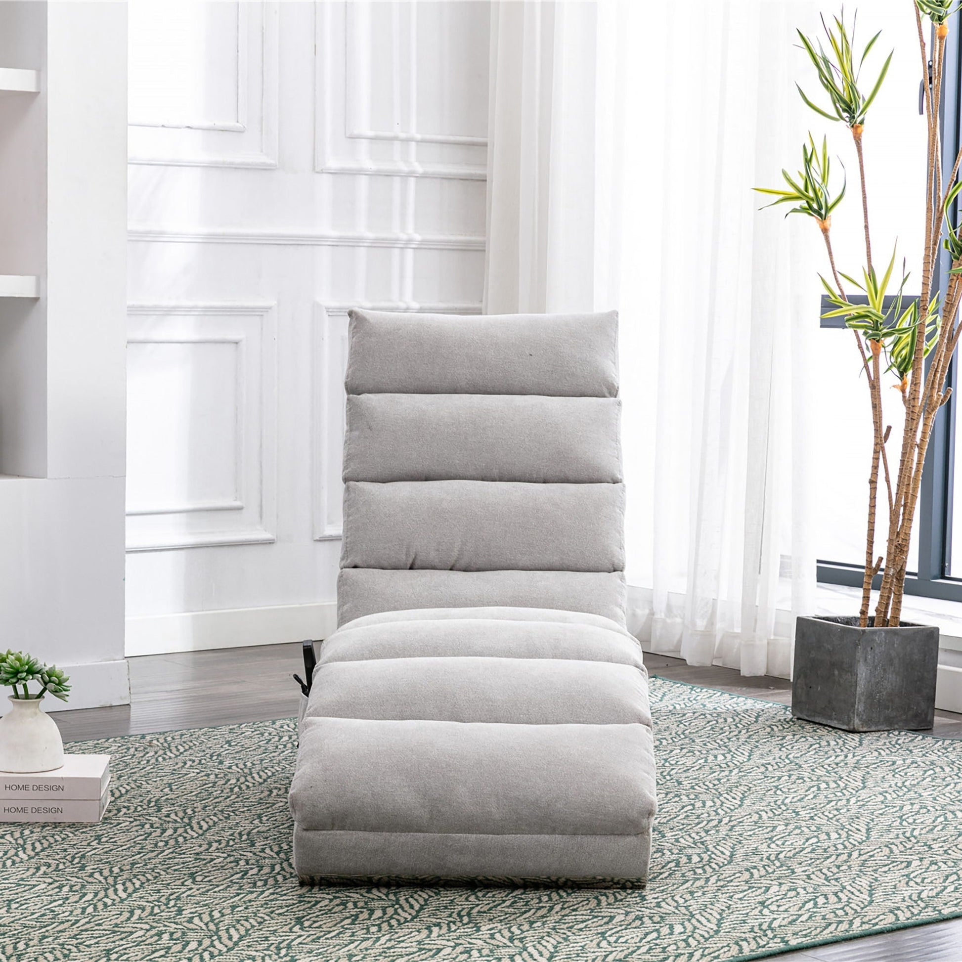 Massage Chaise Lounge gray upholstered indoor with remote control on Tampa Home & Garden Store