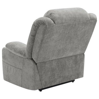 HouseOfZazla Beca gray upholstered power lift recliner with rounded arms on Tampa Home & Garden Store