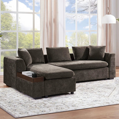 Modern L Shaped Sectional Sofa with Storage