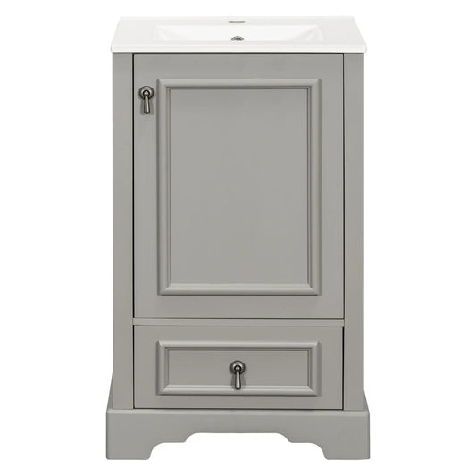 Bathroom vanity with sink, grey cabinet, soft-close door, Unique Piece Furniture on Tampa Home & Garden Store