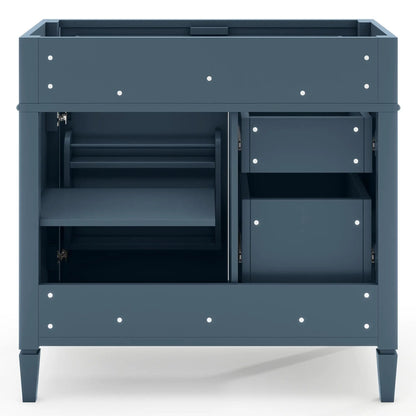 Blue bathroom vanity base with 2 drawers and a tipout drawer by Unique Piece Furniture on Tampa Home & Garden Store