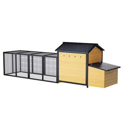 Wooden Chicken Coop and Large Outdoor Run Space