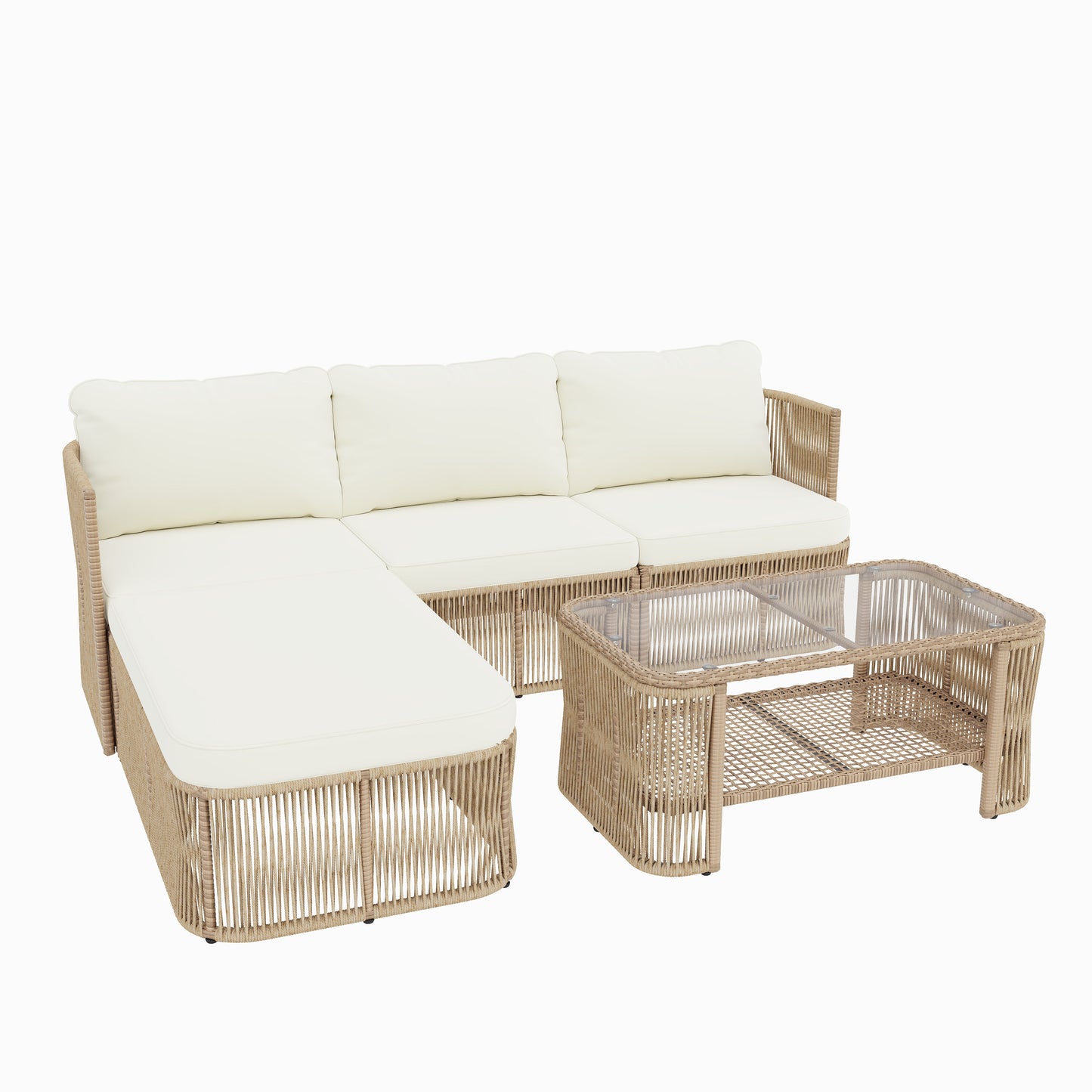Outdoor PE Rattan Patio Set and Iron Frame