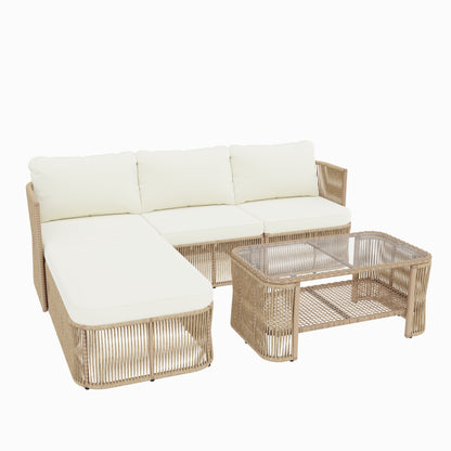 Outdoor PE Rattan Patio Set and Iron Frame