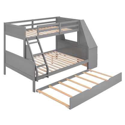 Bunk bed gray with built-in desk, trundle and three storage drawers by HouseOfZazla on Tampa Home & Garden Store