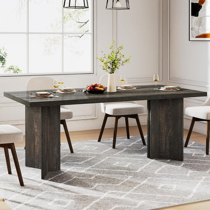 Dining Table For 4 - 6 People with thick top dark wood by HouseOfZazla on Tampa Home & Garden Store