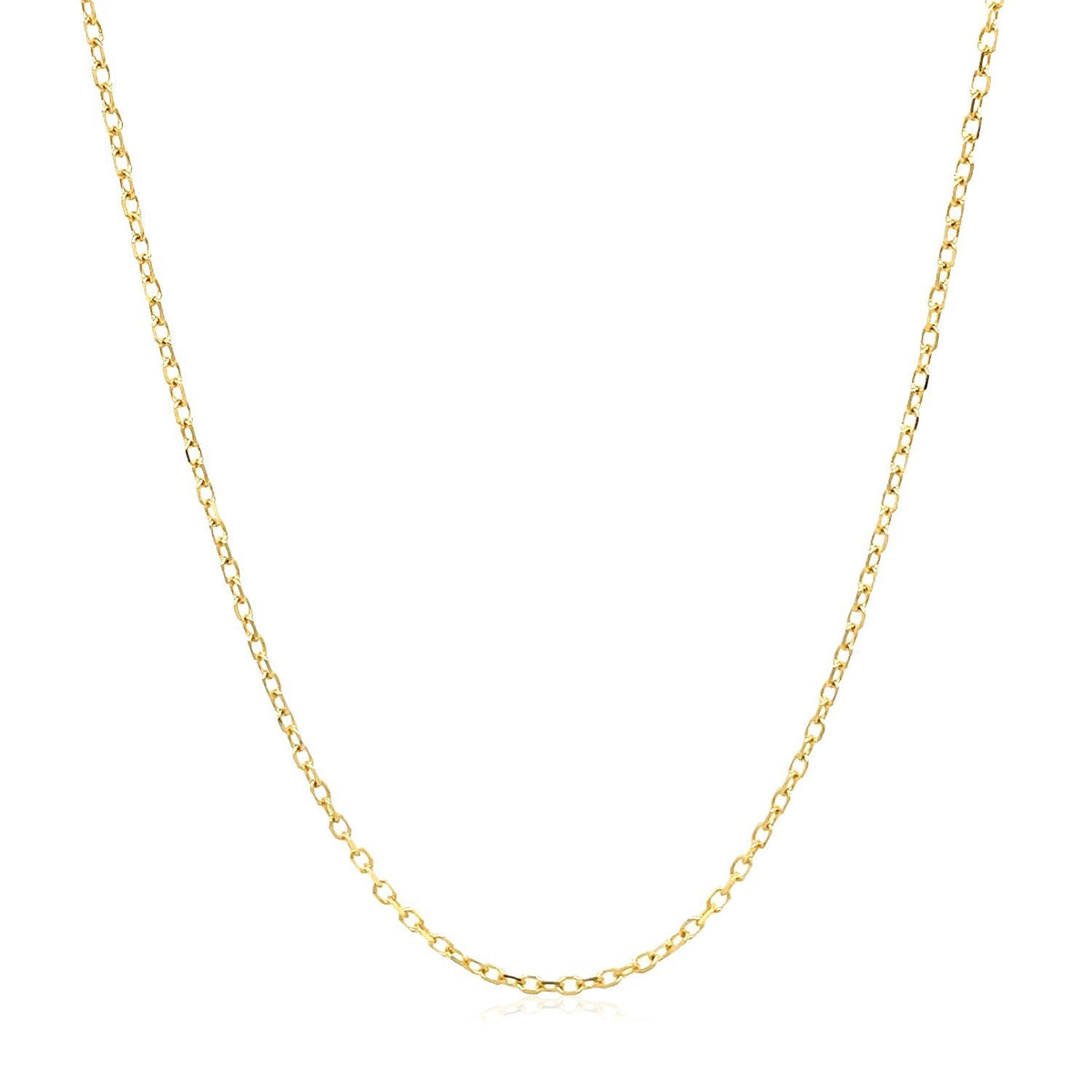 14k yellow gold faceted cable link chain necklace 1.3mm on Tampa Home & Garden Store
