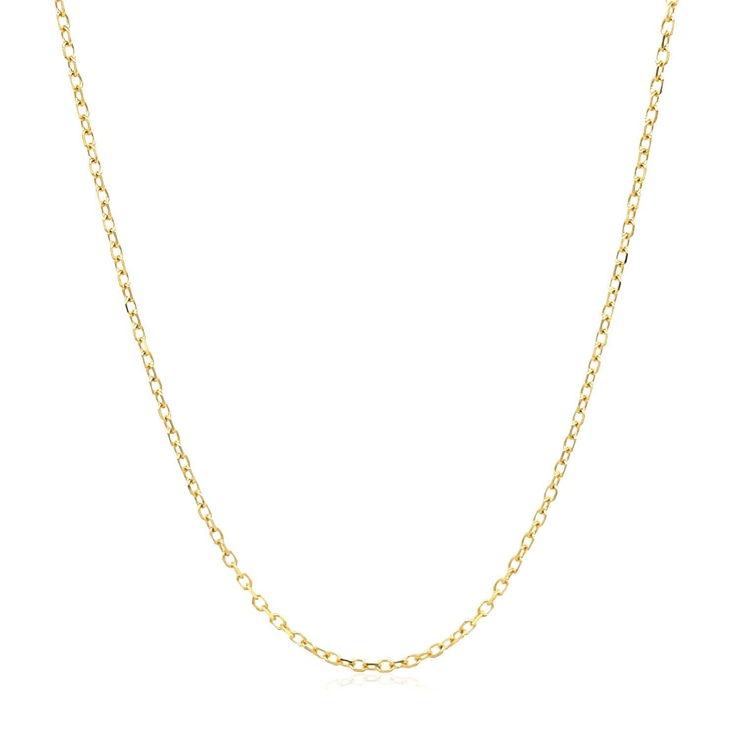 14k yellow gold faceted cable link chain necklace 1.3mm on Tampa Home & Garden Store