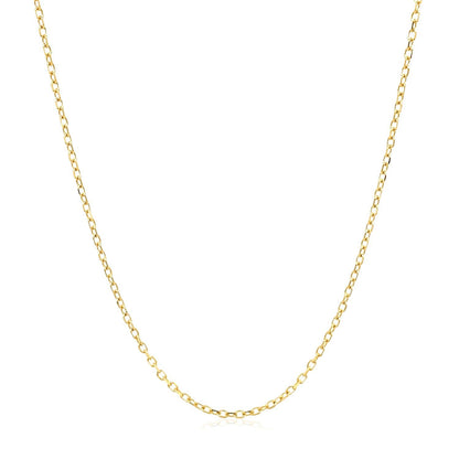 14k yellow gold faceted cable link chain necklace 1.3mm on Tampa Home & Garden Store