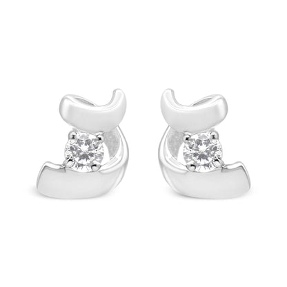Pair of 10K white gold Espira Swirls diamond stud earrings, 1/10 ct tw on Tampa Home & Garden Store