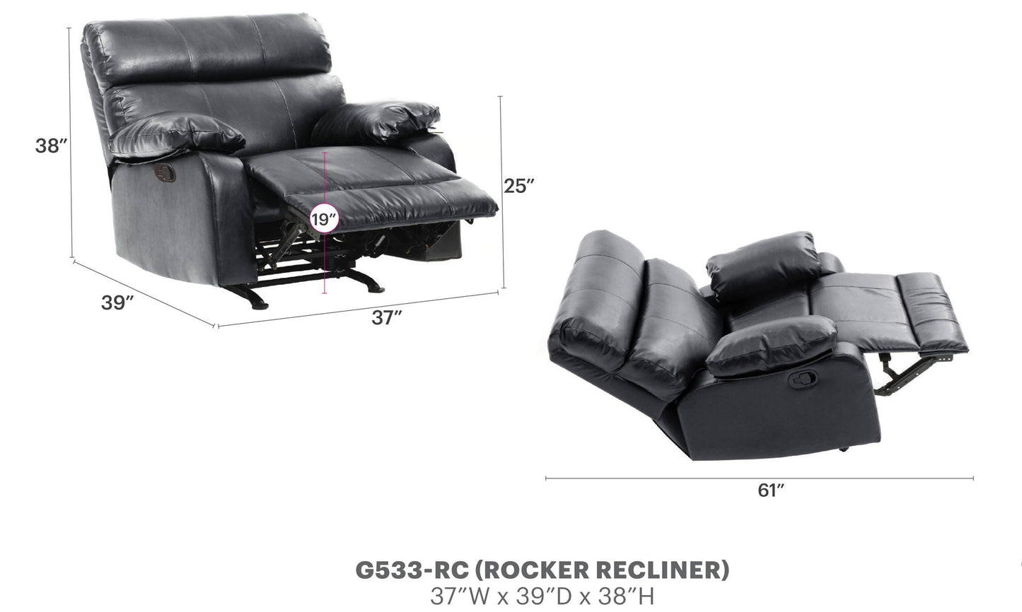 Modern Pub Back Rocker Recliner and Steel Frame