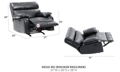 Modern Pub Back Rocker Recliner and Steel Frame