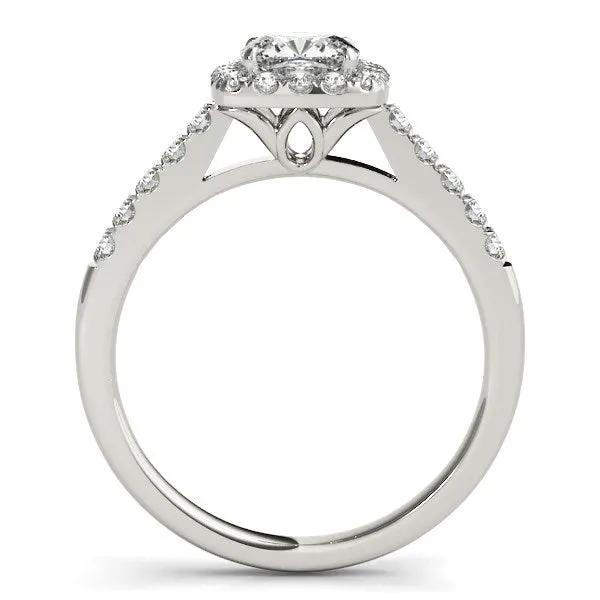 14k white gold diamond engagement ring with square outer halo and diamond-accented band on Tampa Home & Garden Store