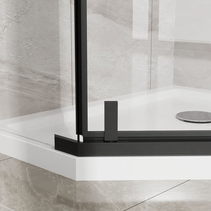 Frameless Neo Angle Shower Door and Acrylic Base