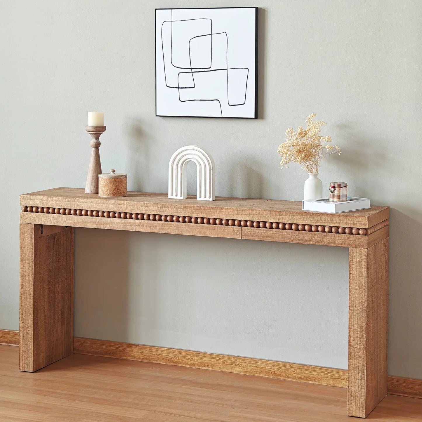 Modern Rustic Wood Coffee Table with Floating Top