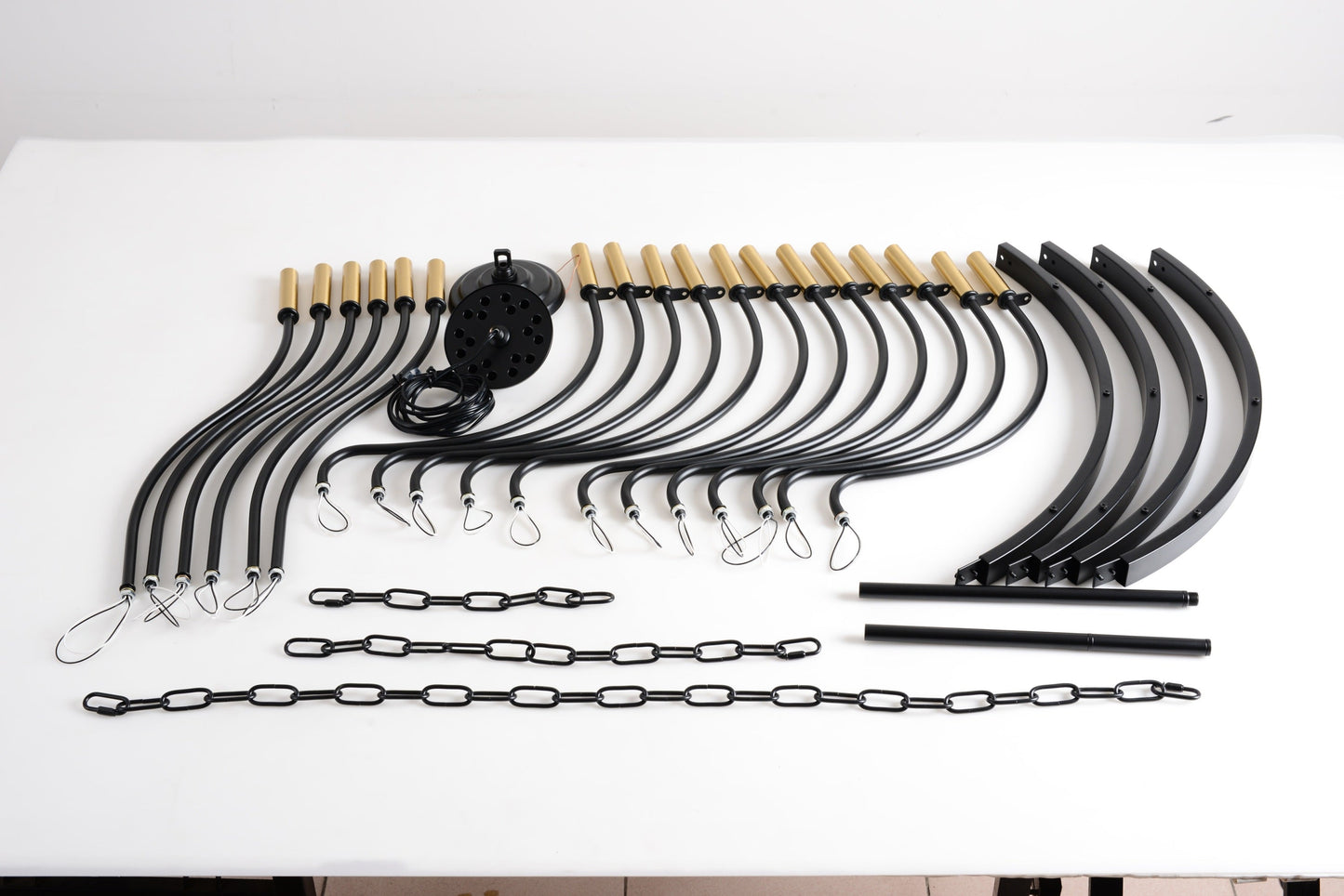 18-light industrial black iron chandelier components with gold candle sockets HouseOfZazla on Tampa Home & Garden Store