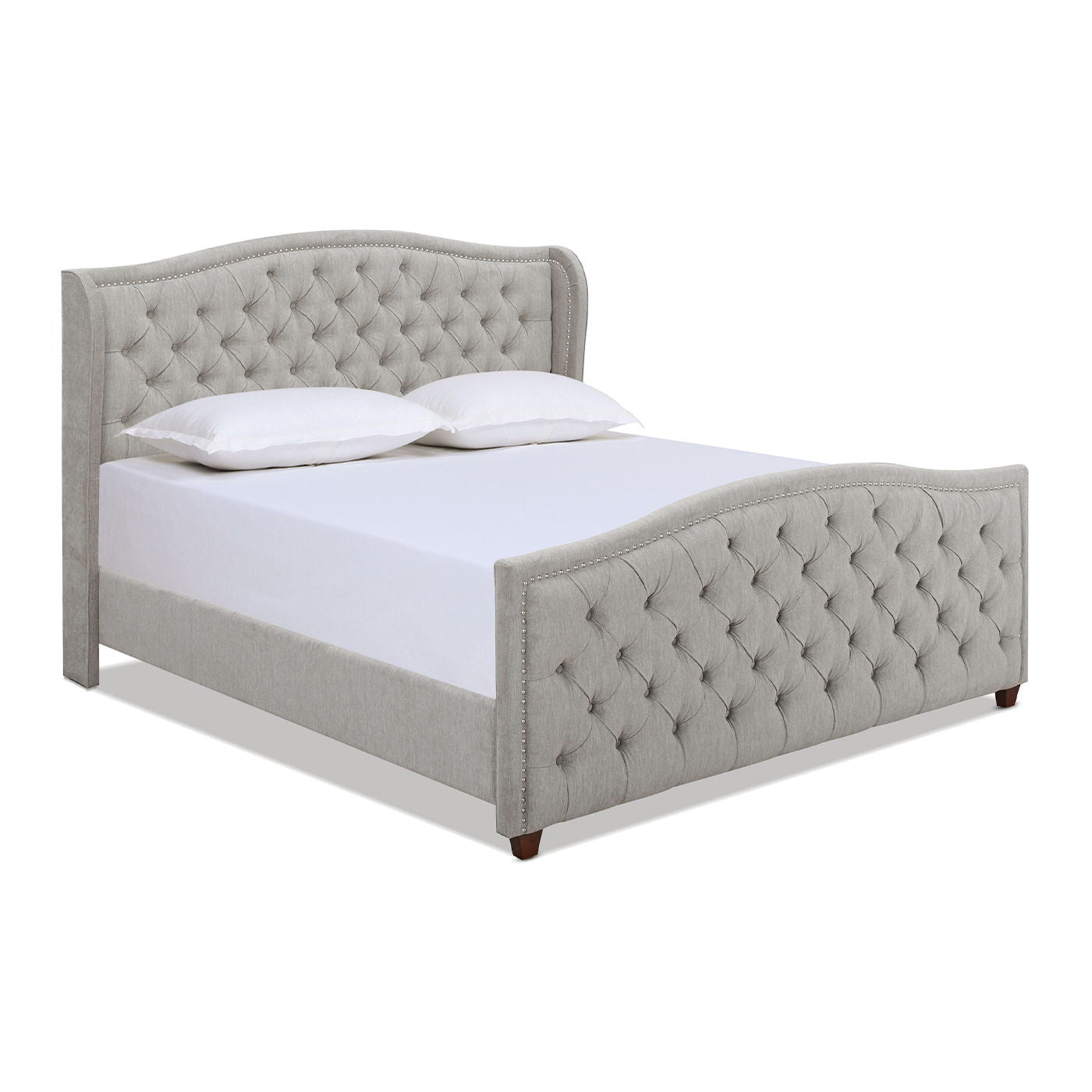 Solid Upholstered Bed Frame and Headboard Set