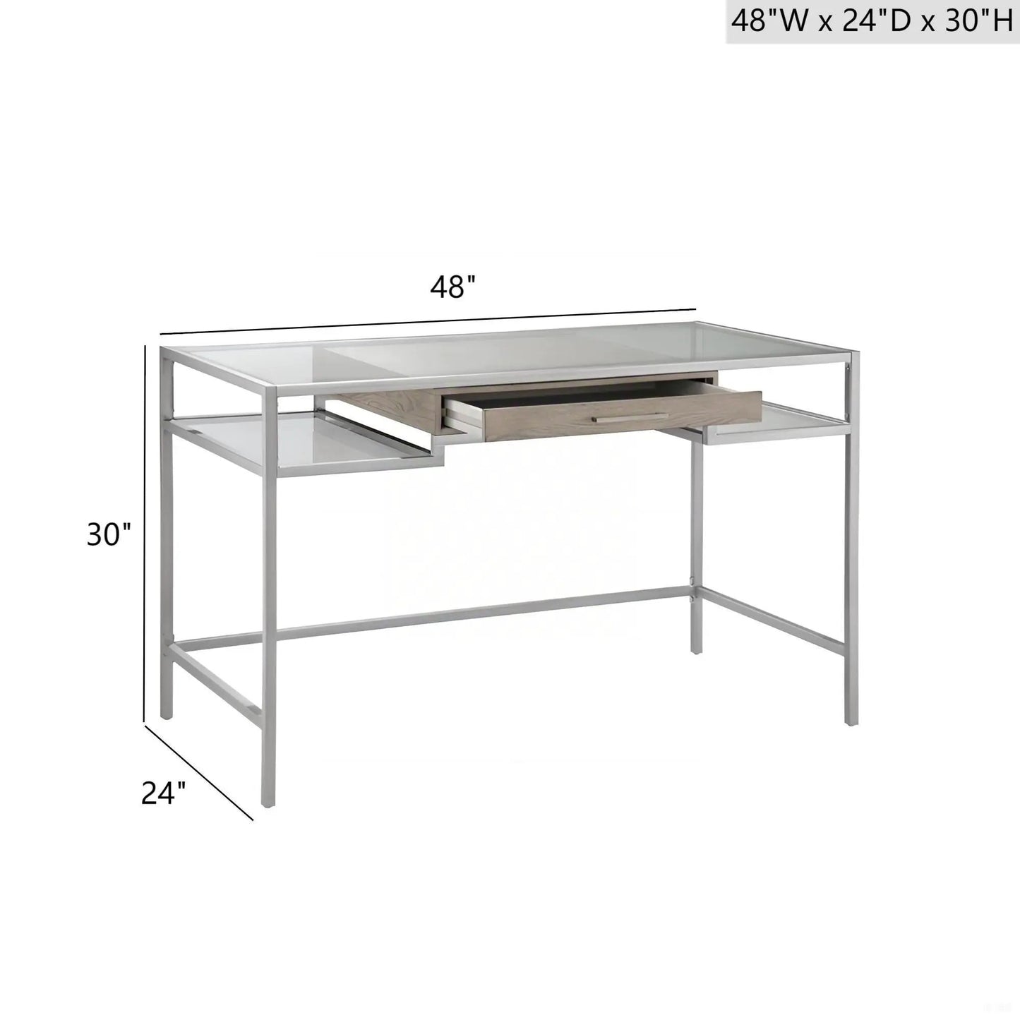 Adela Writing Desk in Antique Silver Finish
