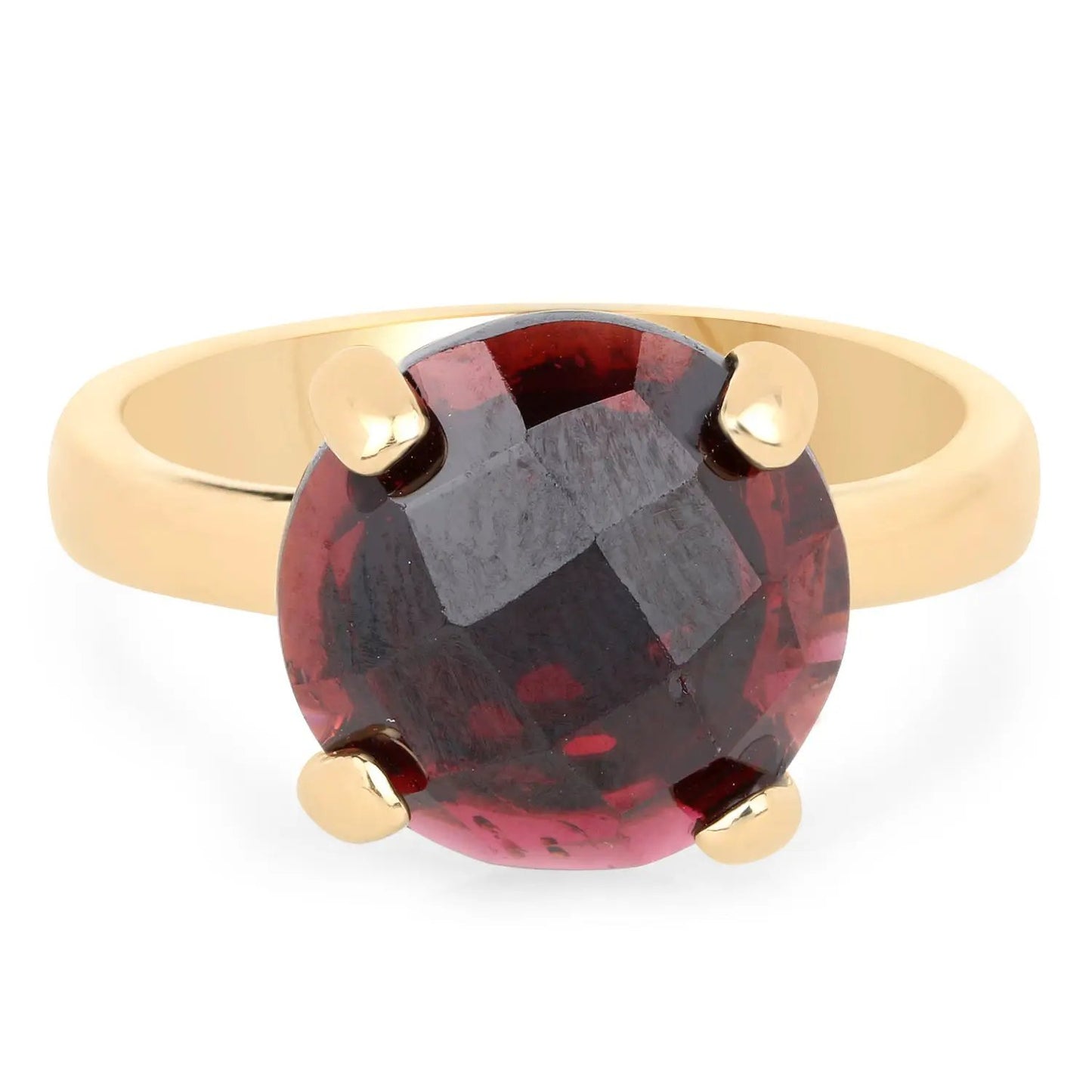 Ring with a 7.38ct cushion-cut garnet set in a yellow gold band on Tampa Home & Garden Store