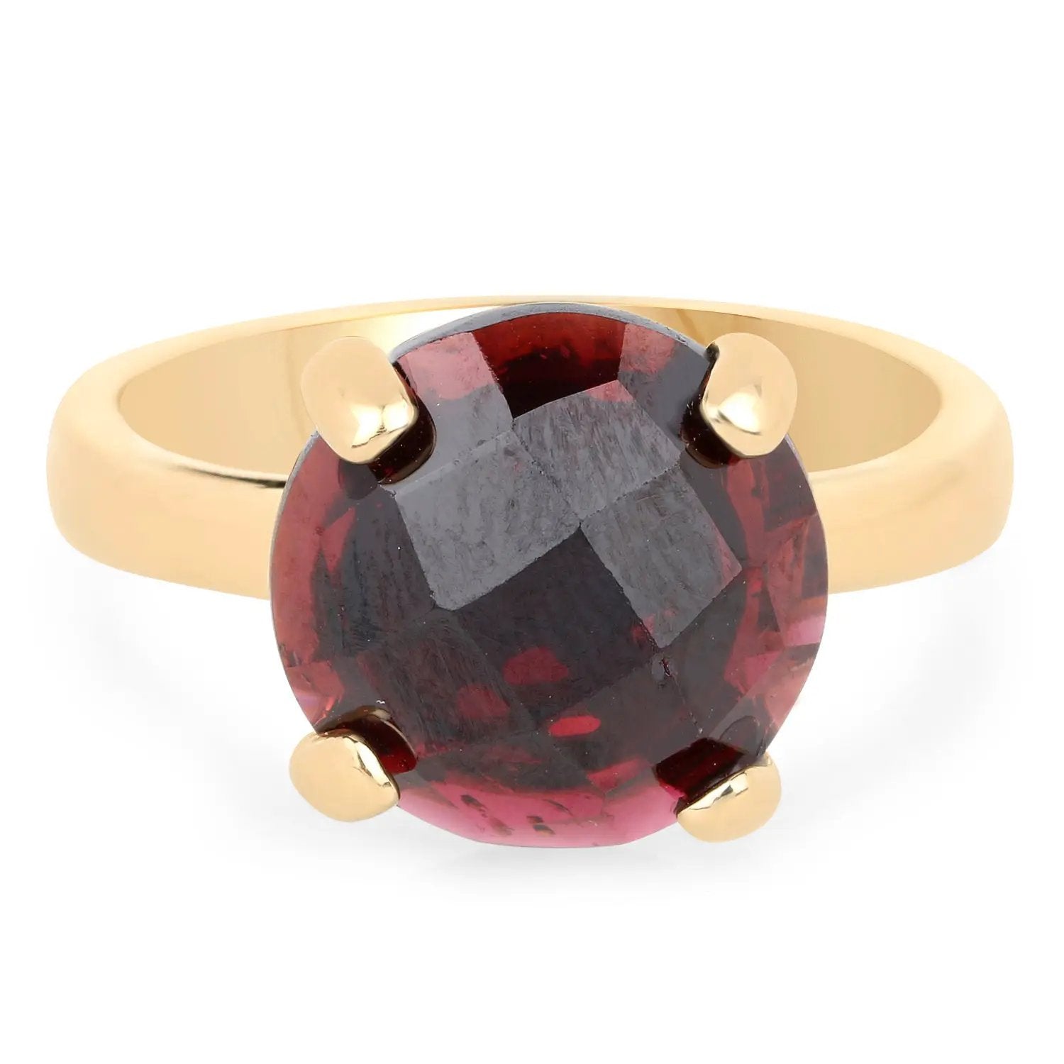 Ring with a 7.38ct cushion-cut garnet set in a yellow gold band on Tampa Home & Garden Store