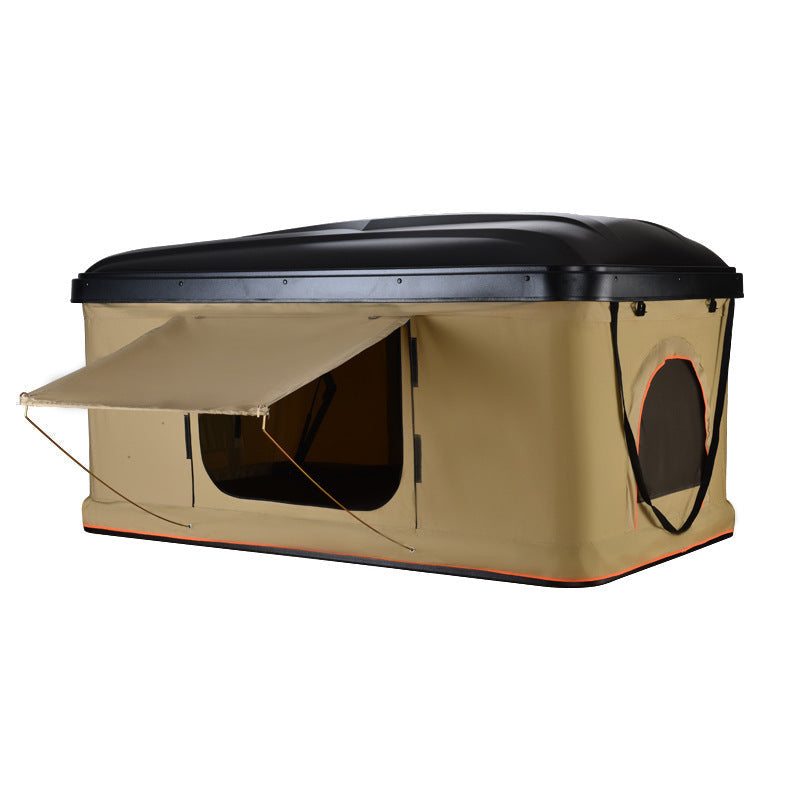 Self-driving tour camping hard-shell roof tent beige canvas with side door Sell My Stuff on Tampa Home & Garden Store
