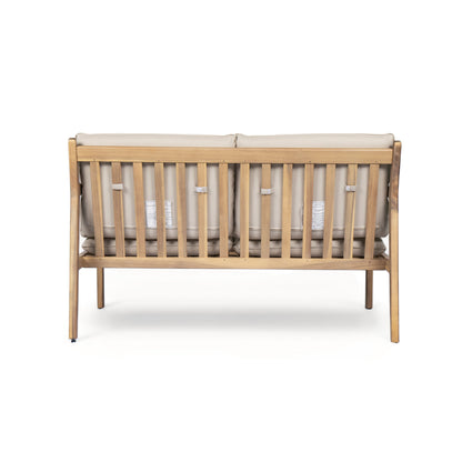 Outdoor Acacia Loveseat and Coffee Table Set