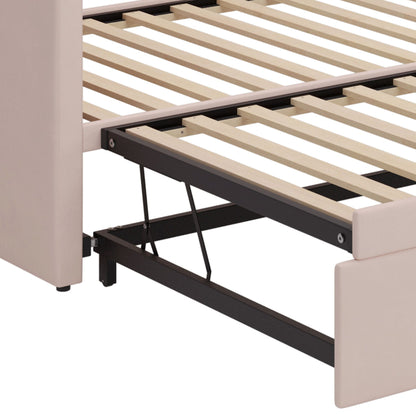 Upholstered Daybed with a Pop Up Trundle Sofa
