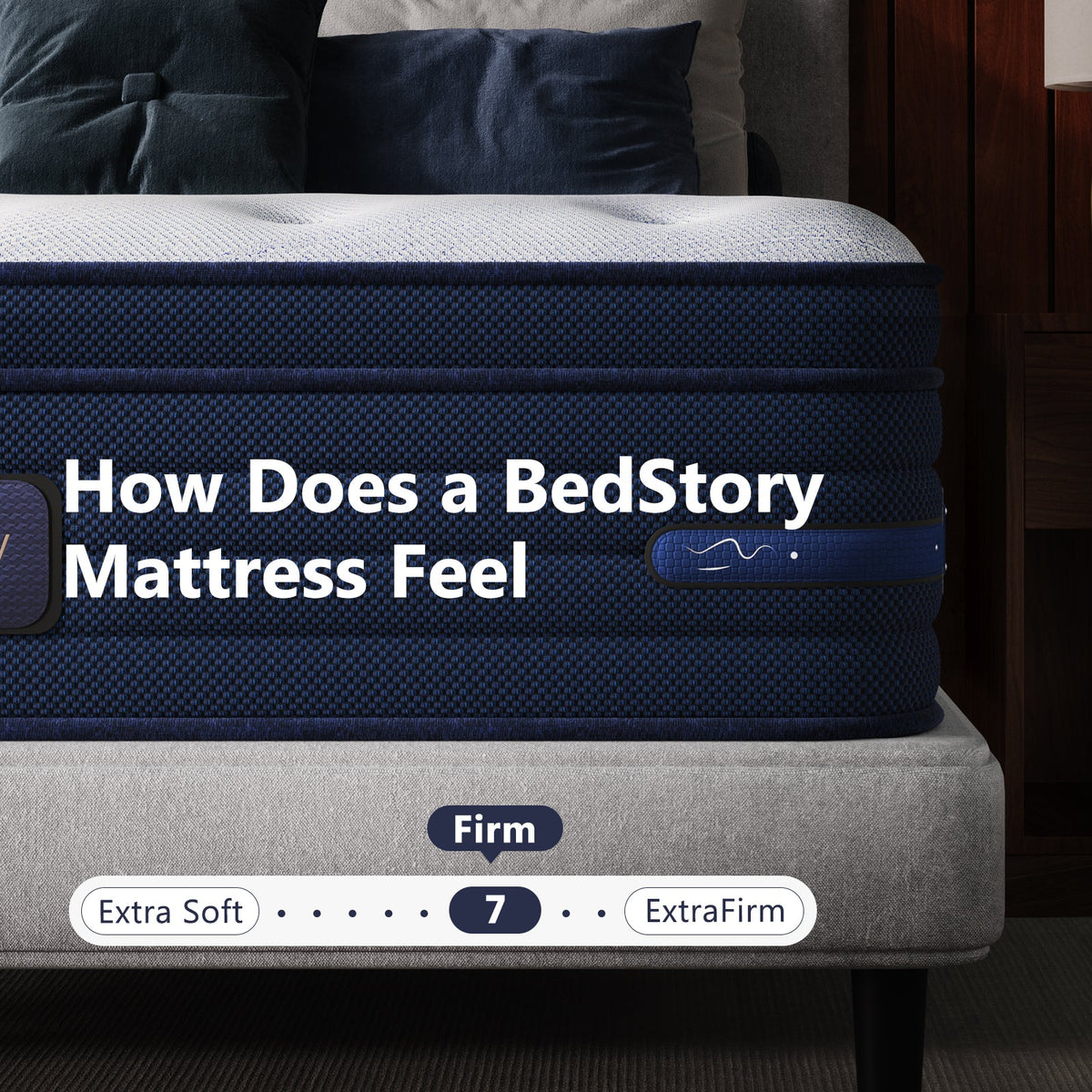 Bedstory Spine Align Pro 13 Twin Firm Cooling Hybrid Mattress blue knit cover HouseOfZazla on Tampa Home & Garden Store
