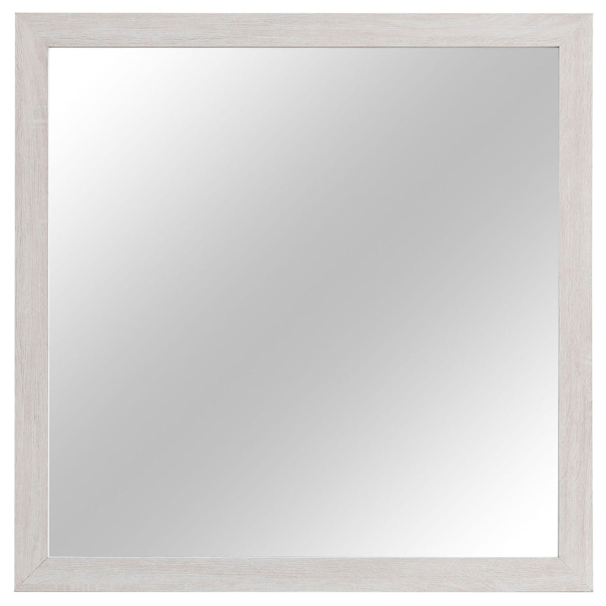 Geary slatted headboard panel by HouseOfZazla, light wood frame with large mirror, 4-piece set on Tampa Home & Garden Store