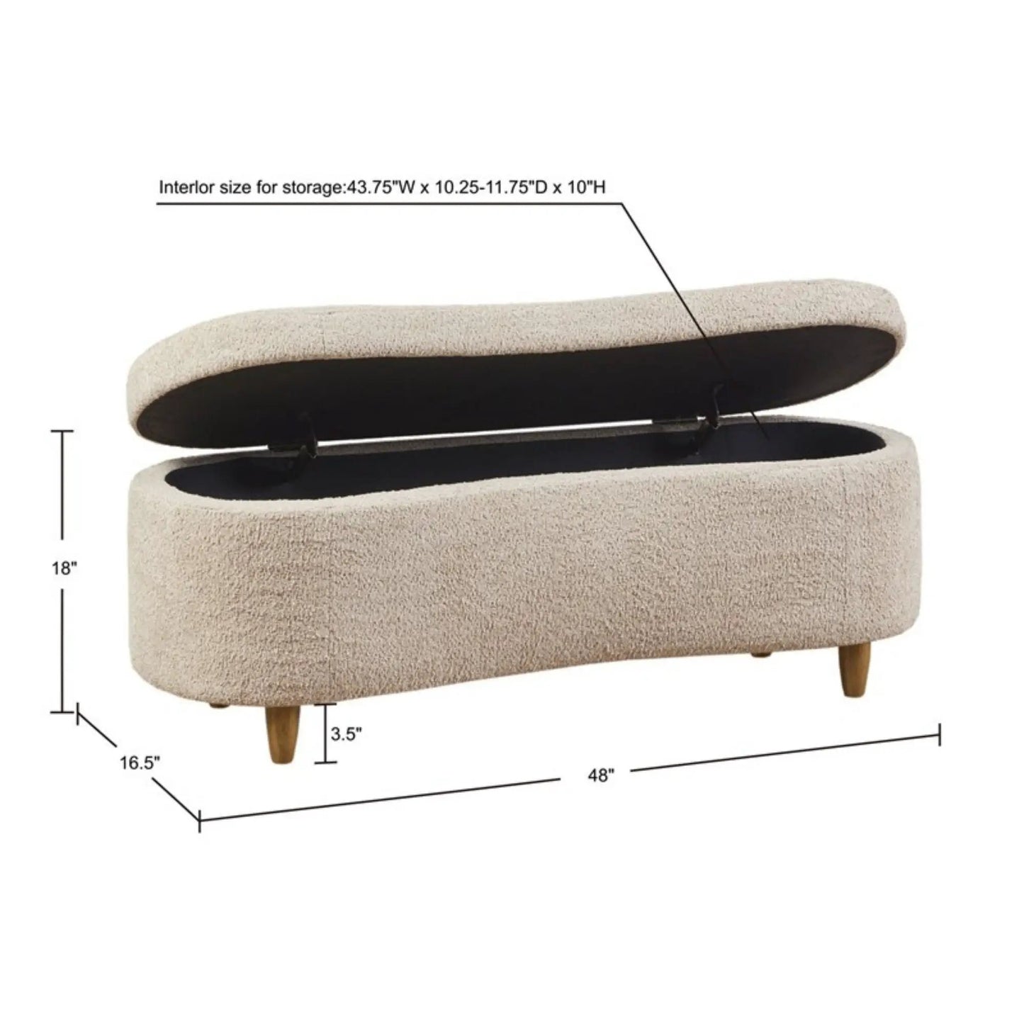 Flip Top Storage Bench With Soft Close Hinges