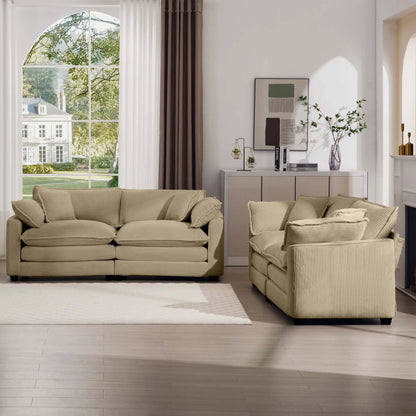 Elegant Sectional Sofa Set with Deep Seats