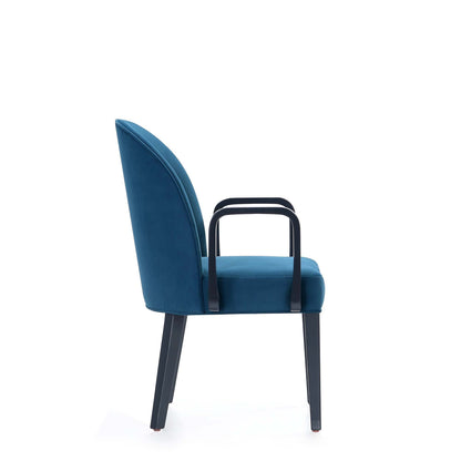 Modern Upholstered Beech And Wooden Armchair