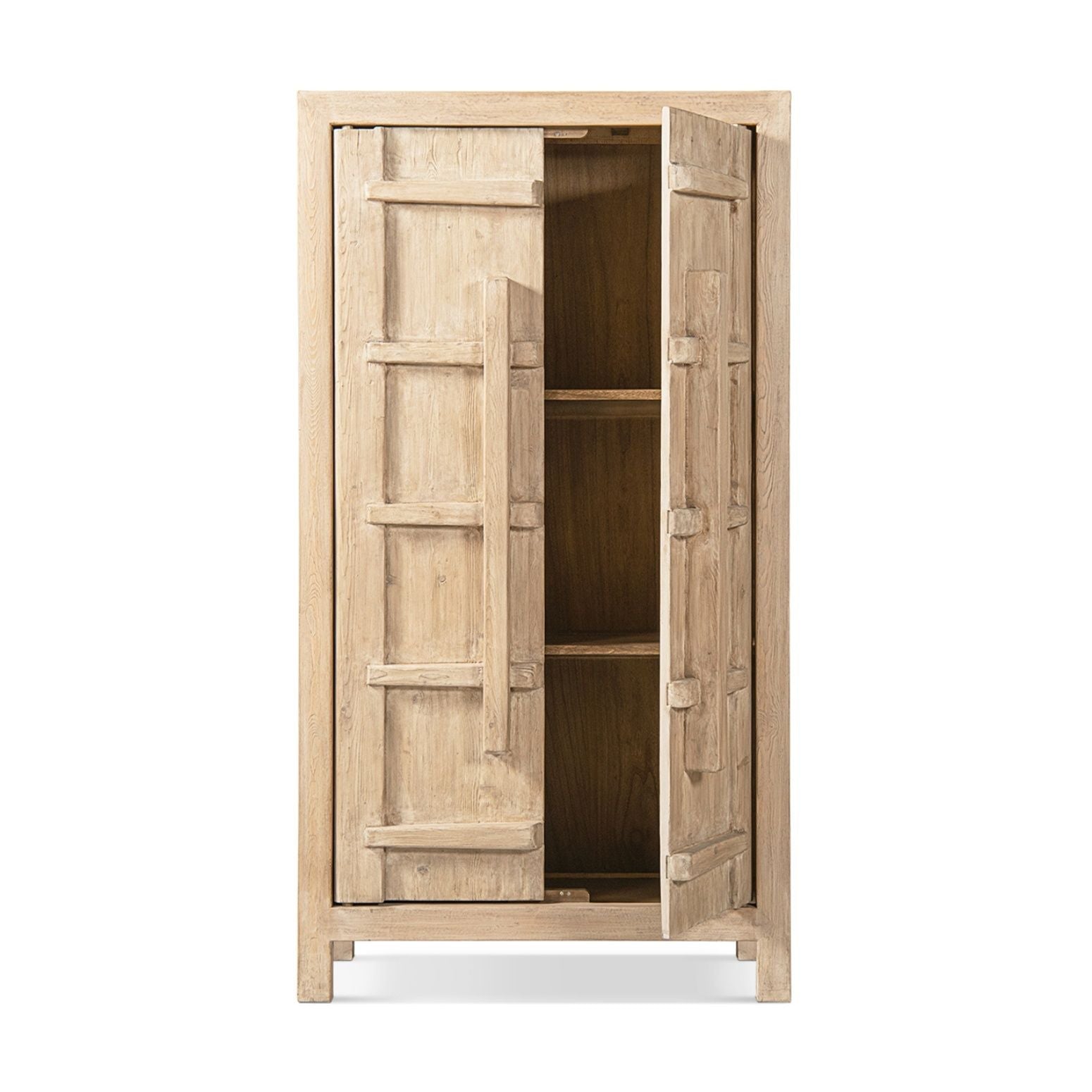 Rowan storage cabinet with double doors in natural wood finish, accent cabinet by HouseOfZazla on Tampa Home & Garden Store