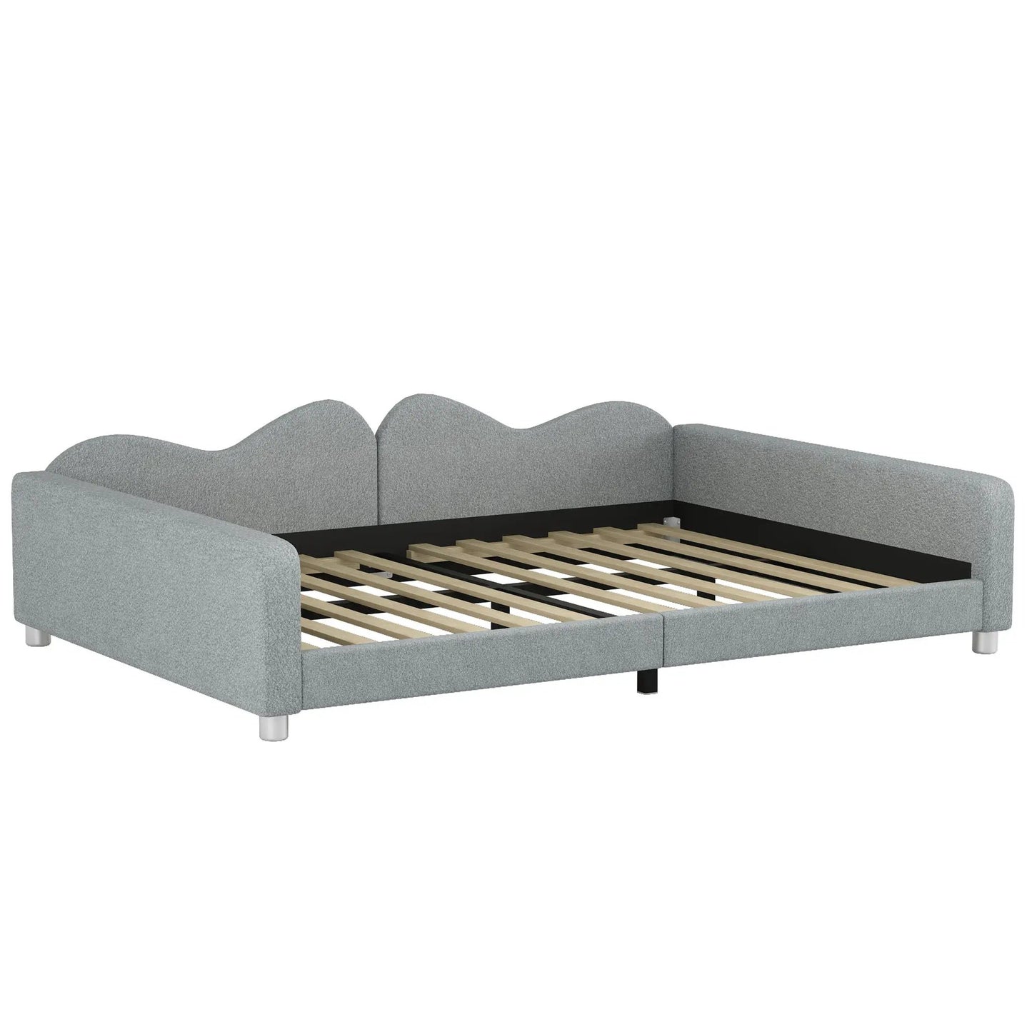 Upholstered Daybed With Sherpa Fabric Sofabed
