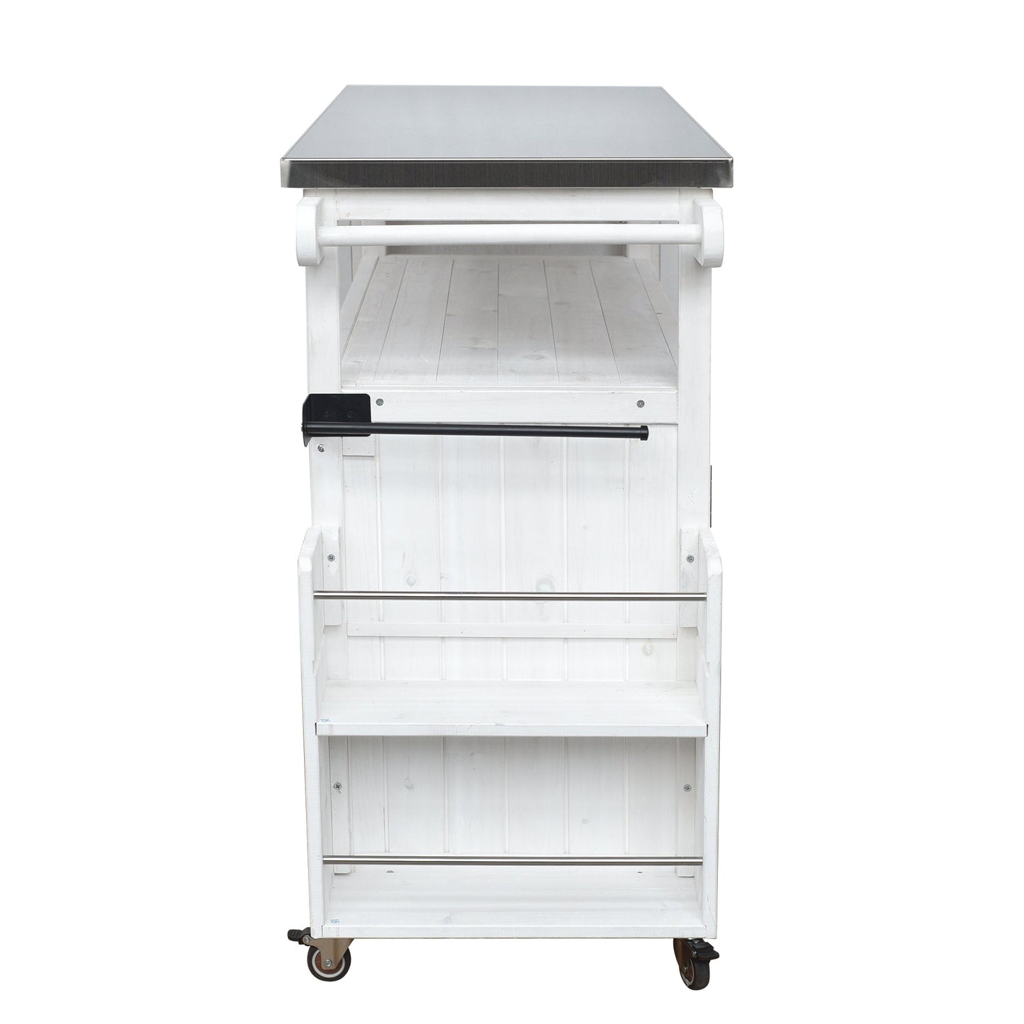 Foldable outdoor kitchen island cart with storage by HouseOfZazla, stainless top on Tampa Home & Garden Store