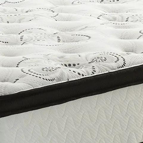 Chime 12 Inch Hybrid Mattress white quilted with black edge Unique Piece Furniture on Tampa Home & Garden Store