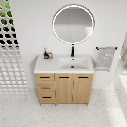Wall Mounted Floating Vanity Sink and Drawers