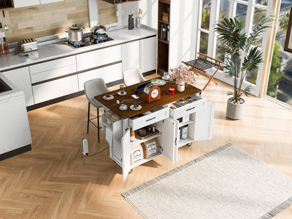Large Farmhouse Kitchen Island and Power Outlet