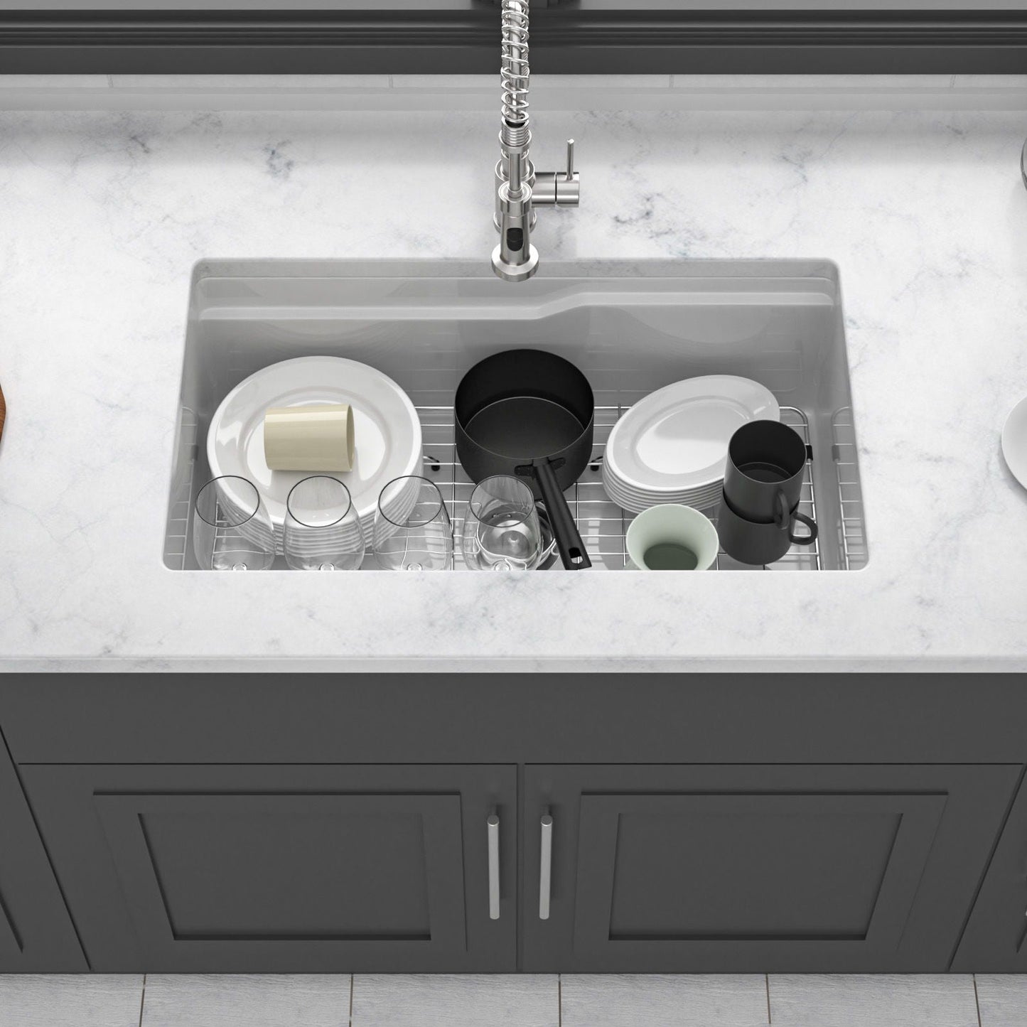 Undermount Workstation and Ceramic Kitchen Sink