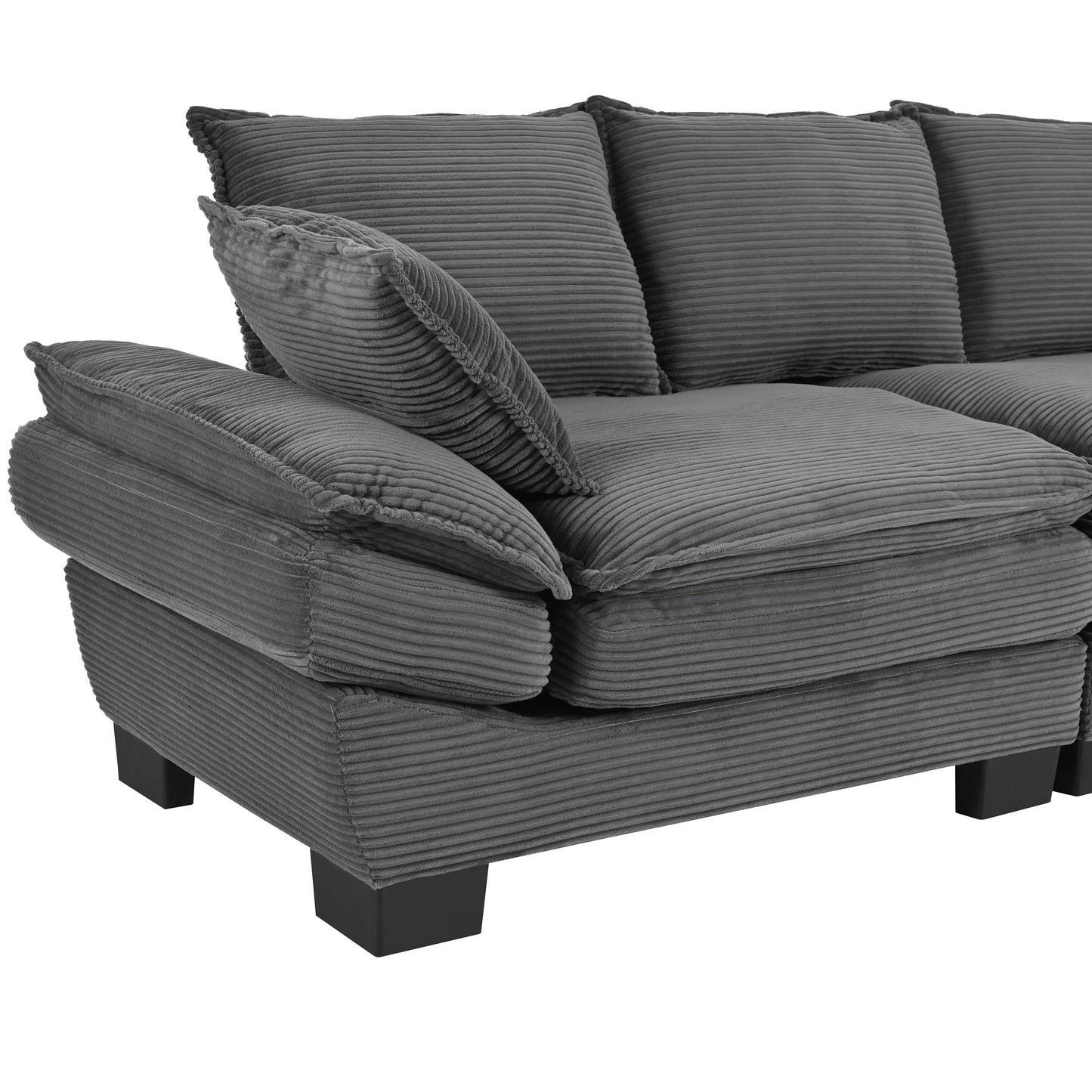 Modern Corduroy Sofa and the Curved Frame