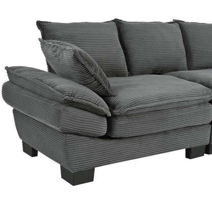 Modern Corduroy Sofa and the Curved Frame