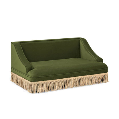 Duchess pet bed sofa green velvet cat bed with fringe base HouseOfZazla on Tampa Home & Garden Store