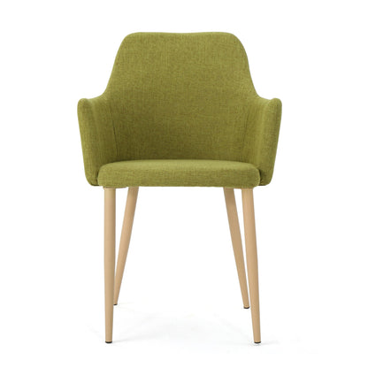 Elegant Dining Chair Contoured Support olive green fabric upholstery armchair with wood legs on Tampa Home & Garden Store