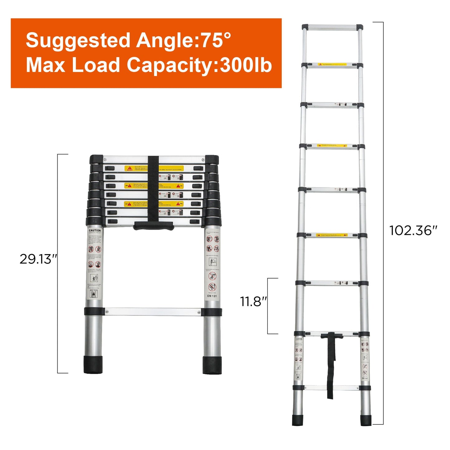Telescopic Folding Ladder For Indoor And Outdoor