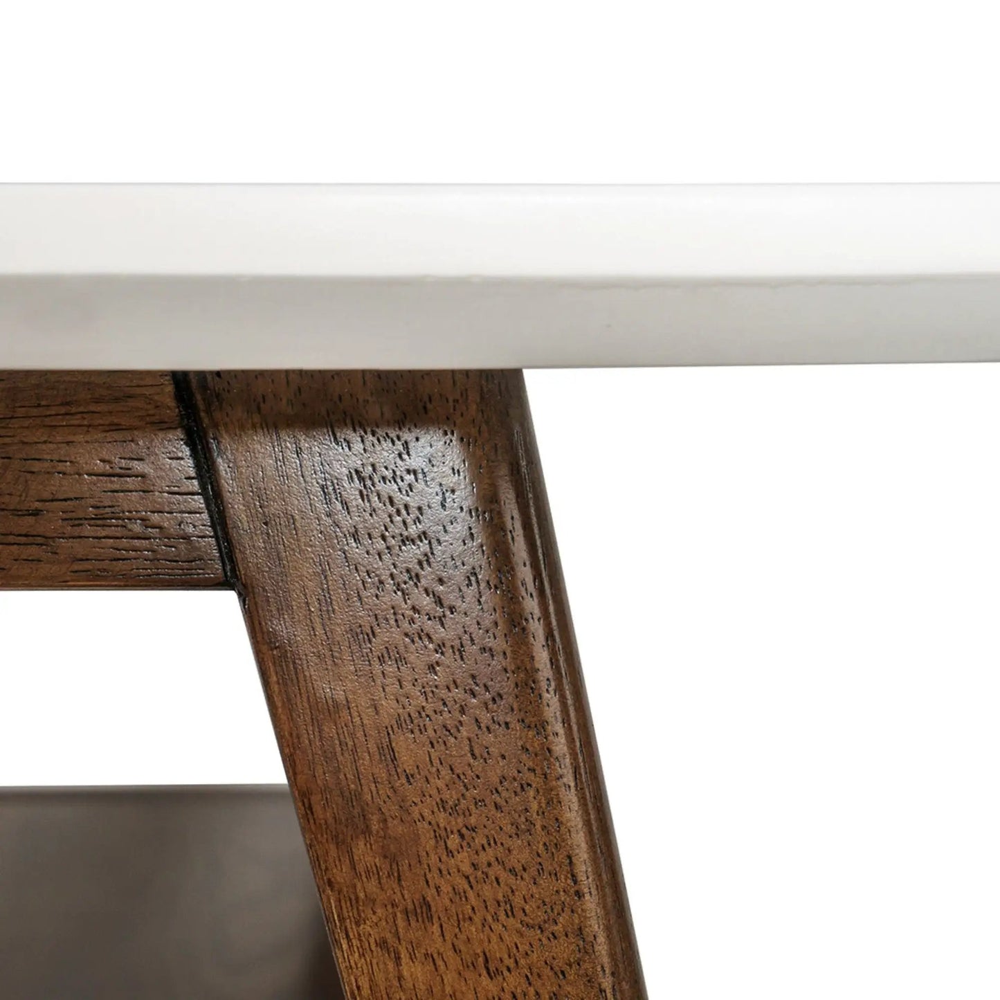 Modern Table With Extra Storage coffee table with white top and dark stained wooden leg on Tampa Home & Garden Store