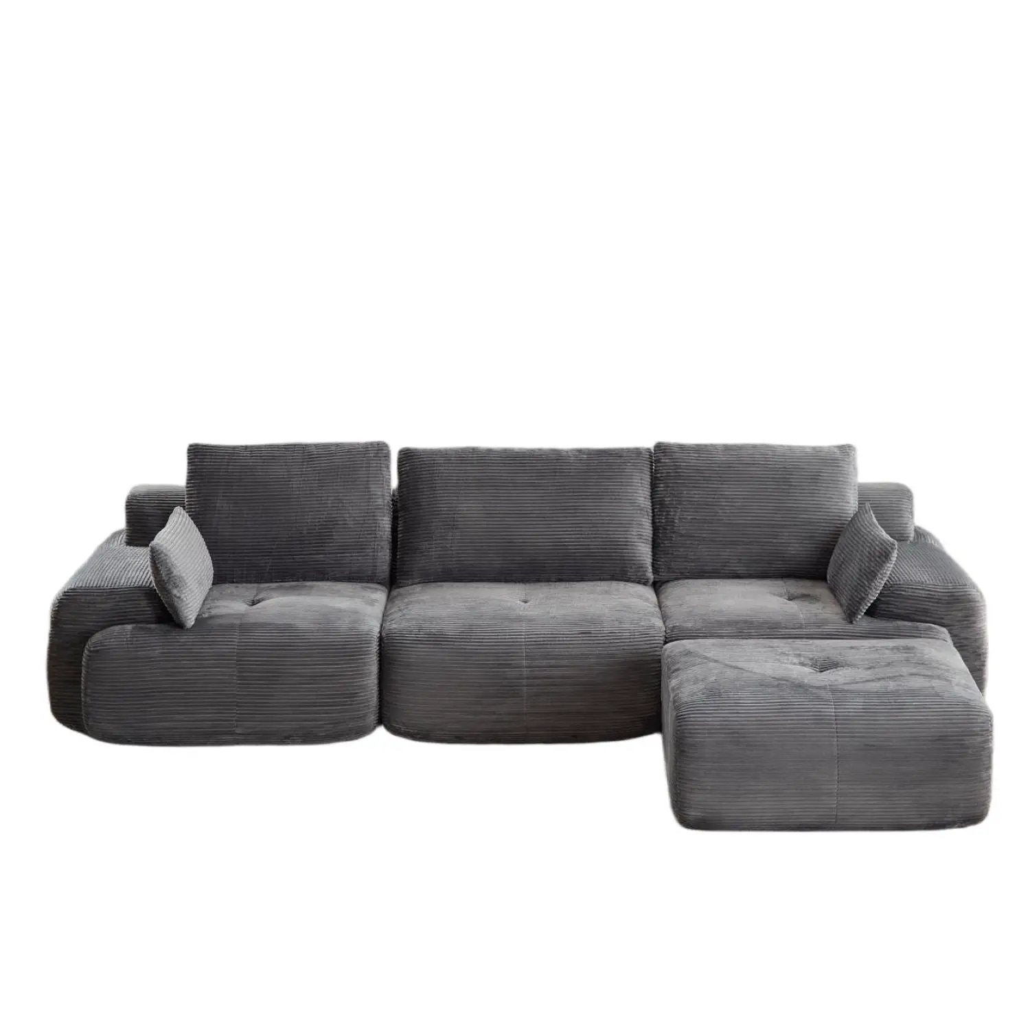2-piece sectional sofa in dark gray ribbed fabric with chaise by Unique Piece Furniture on Tampa Home & Garden Store