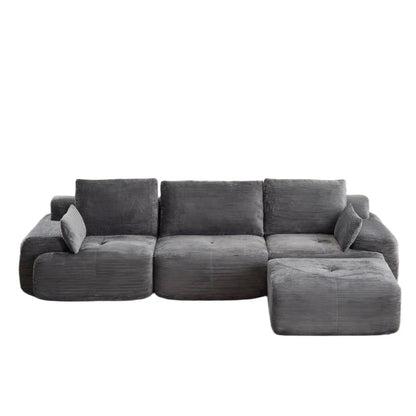 2-piece sectional sofa in dark gray ribbed fabric with chaise by Unique Piece Furniture on Tampa Home & Garden Store