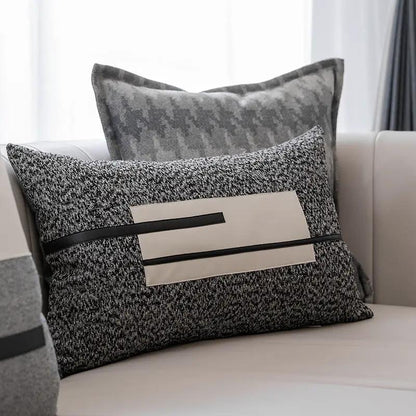 Luxury Pillow sofa cushion set of 2 by FLIPSTYLEZLLC, gray speckled front with white label on Tampa Home & Garden Store